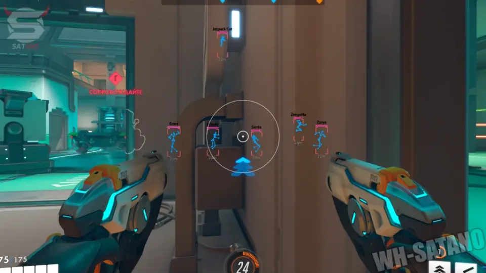 Overwatch radar hack 2D minimap overlay showing flank routes and enemy heroes